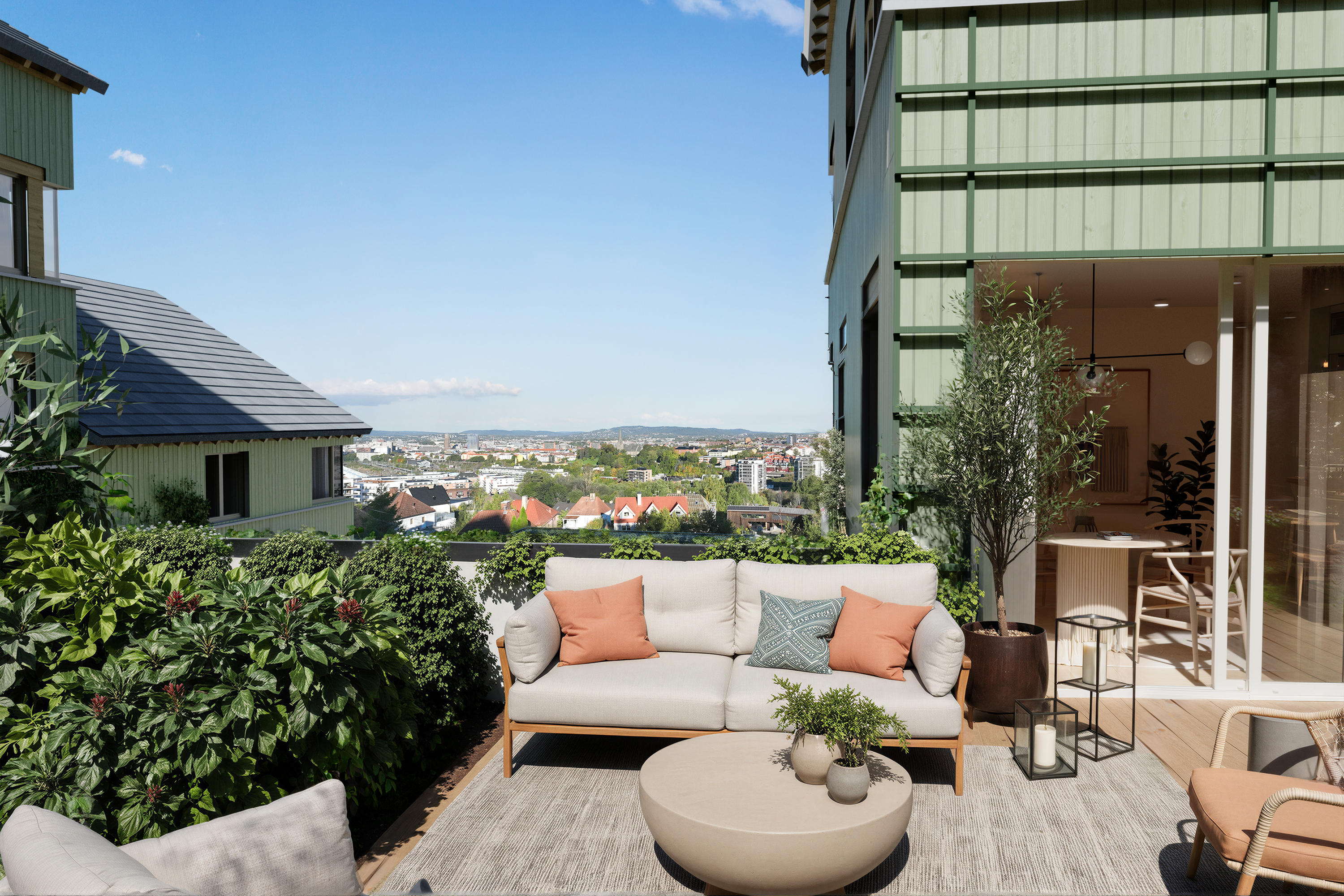 Takterrasse med fantastisk utsikt