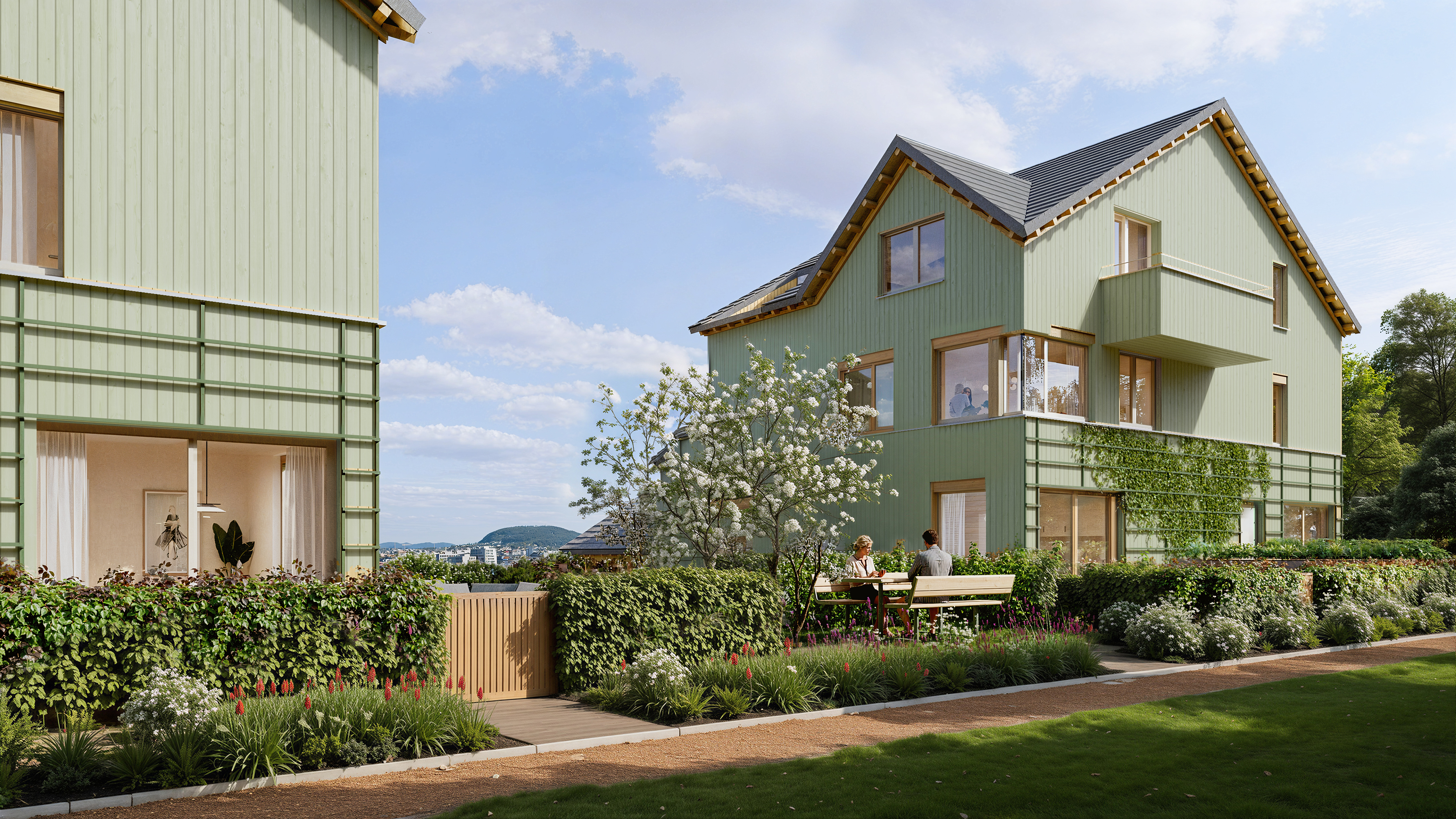 Moderne arkitektur i grønne omgivelser